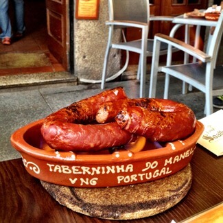 Portuguese Flamed Chorizo in Porto