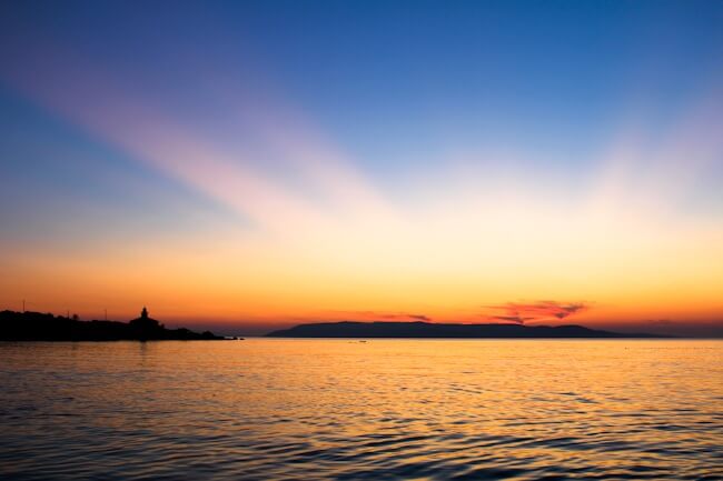 sunset in Makarska, Croatia