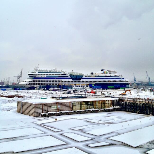 Cruise Ship in Hamburg HafenCity