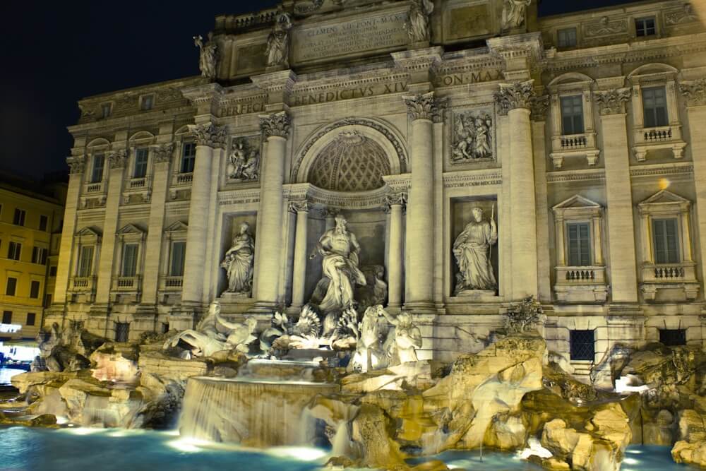 Rome's Trevi Fountain at Night