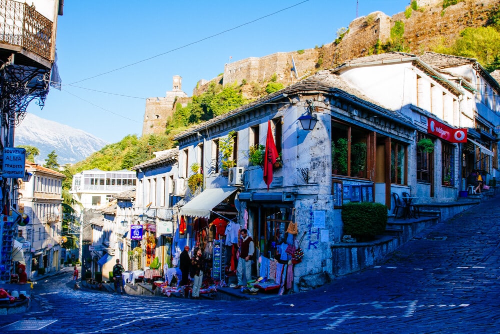 Gjirokastra Tourist Shops and Castle