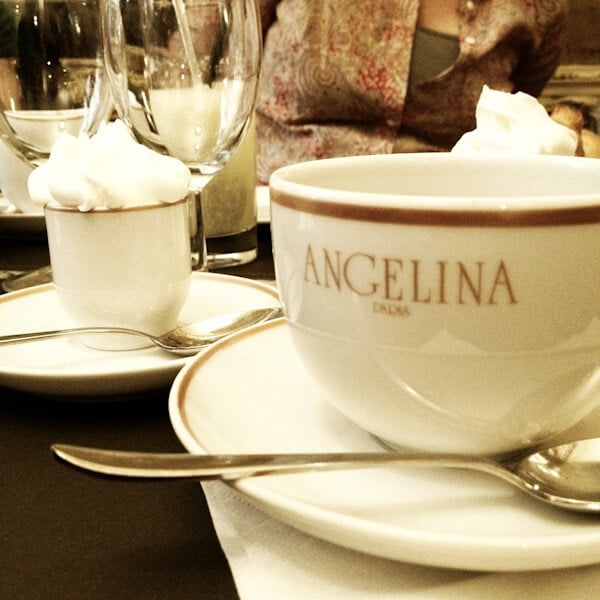 Angelina's Hot Chocolate and Mont Blanc Angelina's Hot Chocolate and Mont Blanc