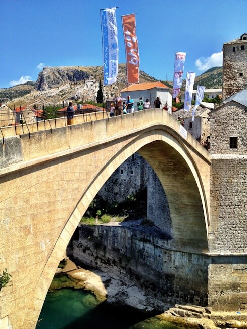 Close Up of the Old Bridge in Mostar