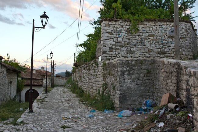 Rubbish in Berat Castle Albania Rubbish in Berat Castle Albania