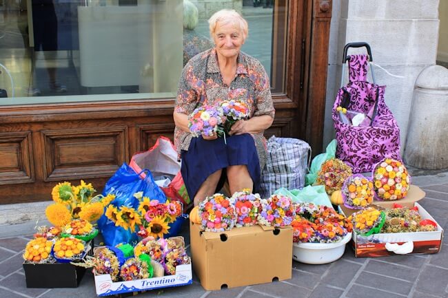 Selling Flowers in Ljubljana