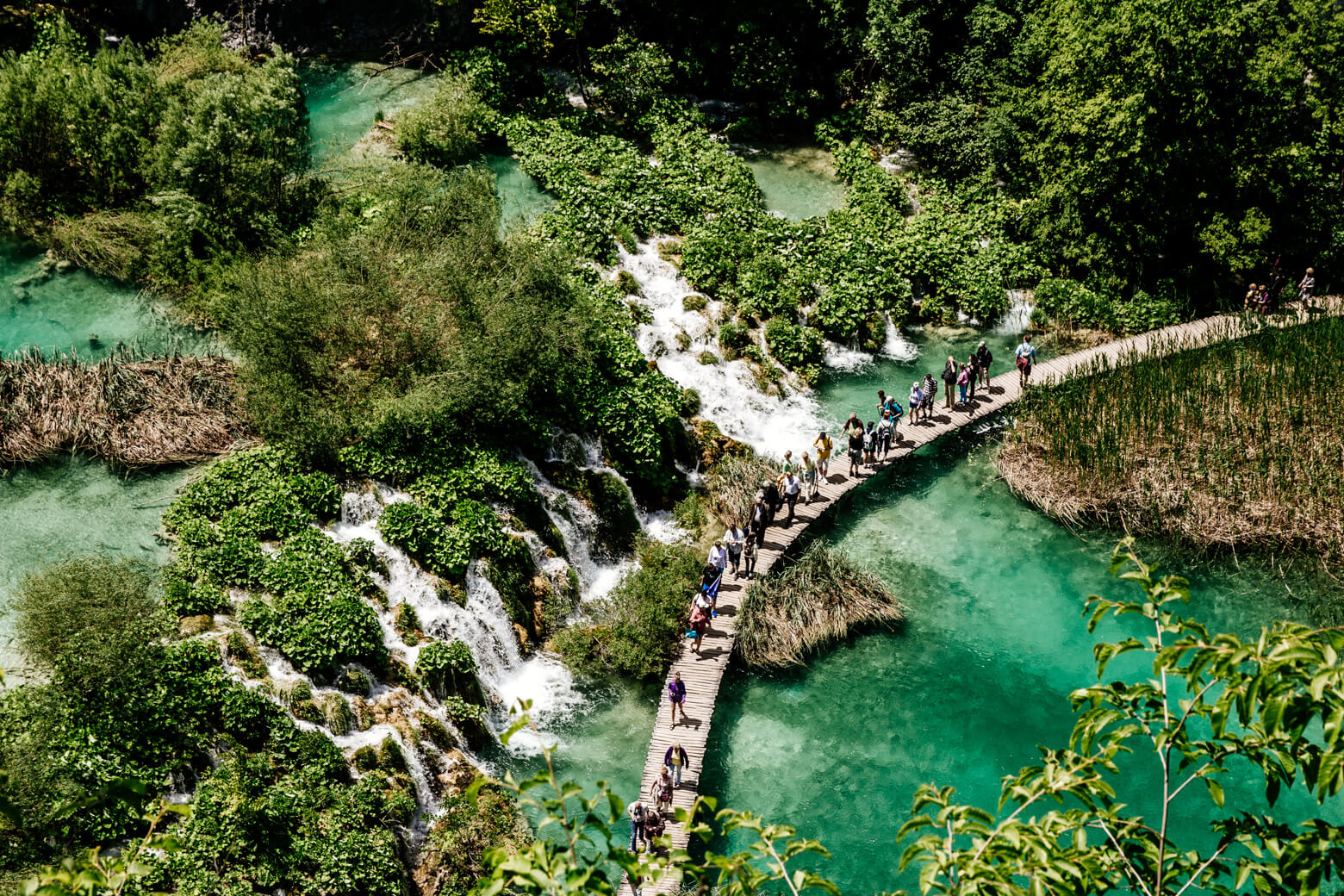 Tourists at Plitvice Lakes