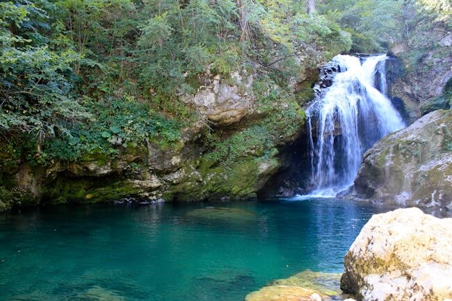 Waterfall in Vintgar Gorge