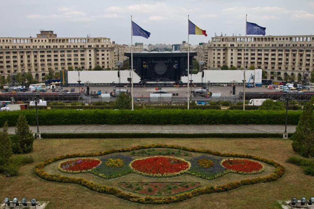 View from the balcony at the Palace in Bucharest View from the balcony at the Palace in Bucharest