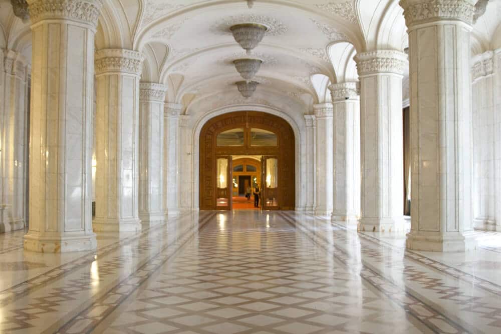 Marble Hallway in the Palace of the Parliament