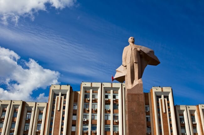 Lenin Monument in front of Transnistria's Parliament