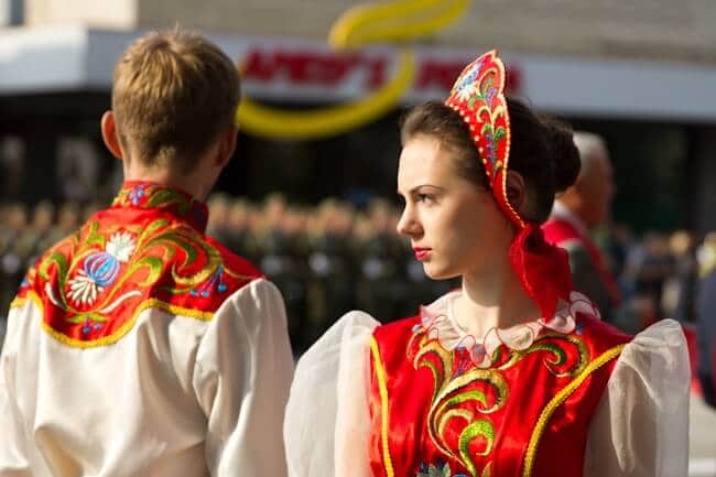 Traditional Dress in the Transnistria Parade Traditional Dress in the Transnistria Parade