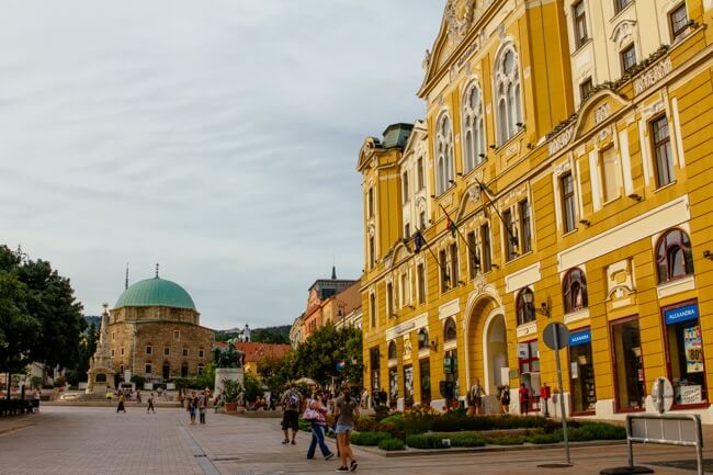 The Main Szechenyi Square in Pecs The Main Szechenyi Square in Pecs