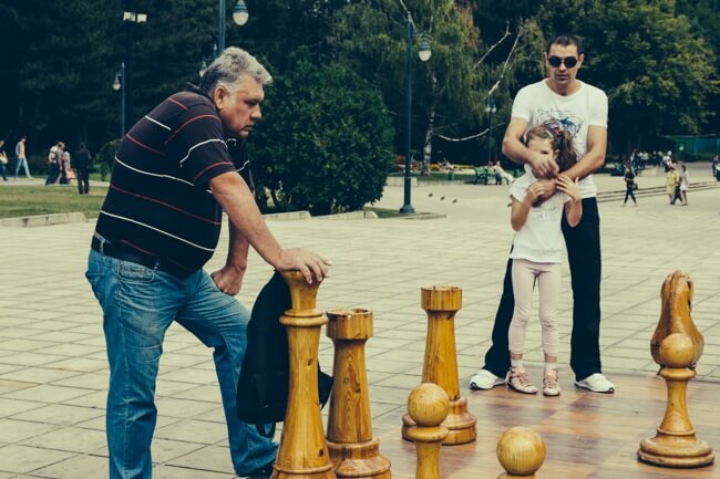 Playing chess in the streets. Playing chess in the streets.