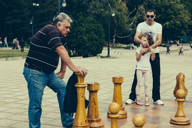 Playing chess in the streets.