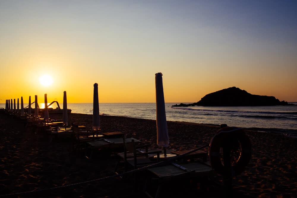 Chia Beach and Island Sunrise