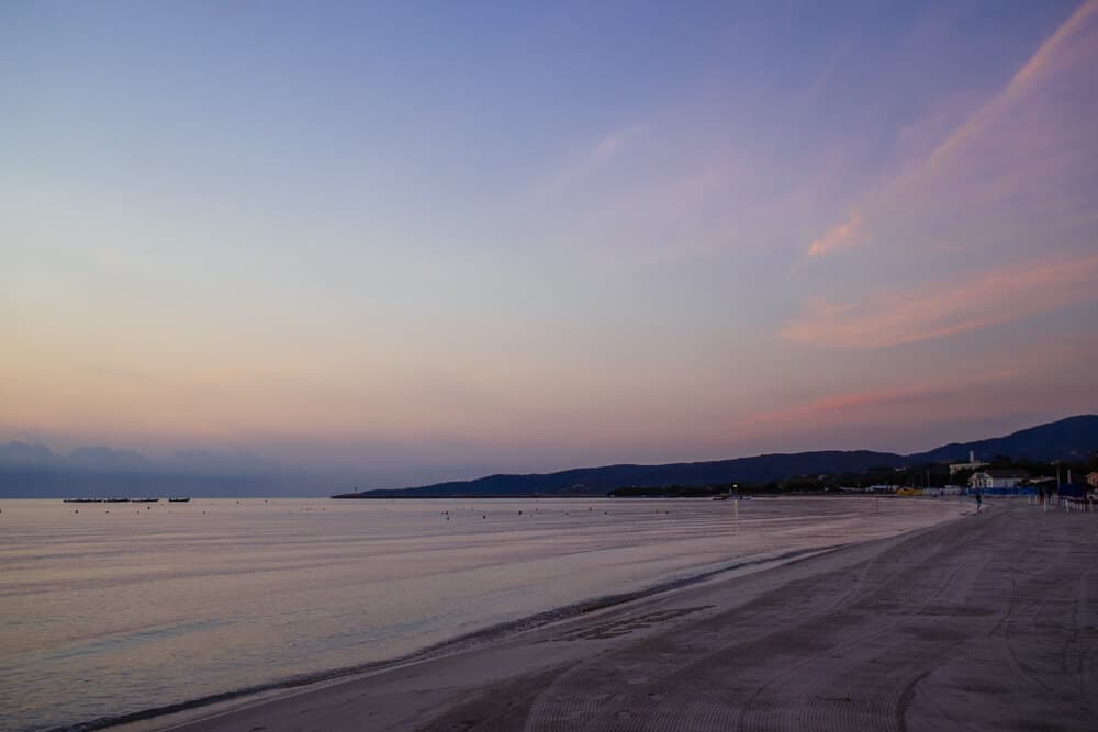 White Sand and Pink Sky in San Teodoro