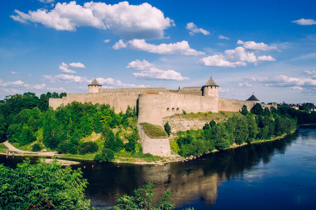 Ivangorod Fortress on the Russian Border