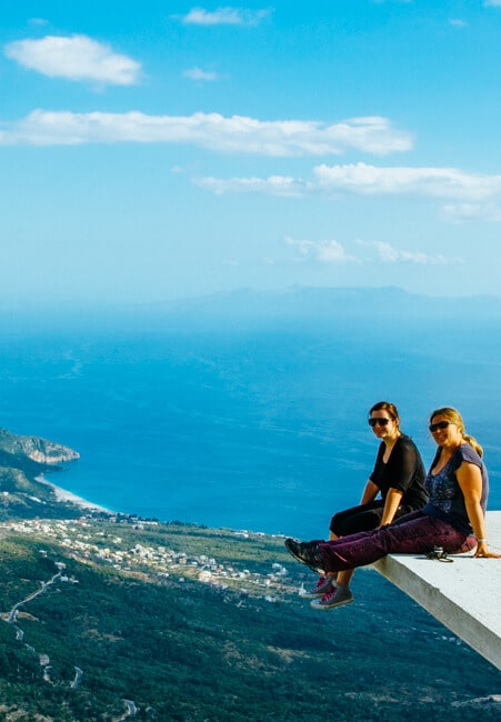 Hanging on the edge on the Llogara Pass