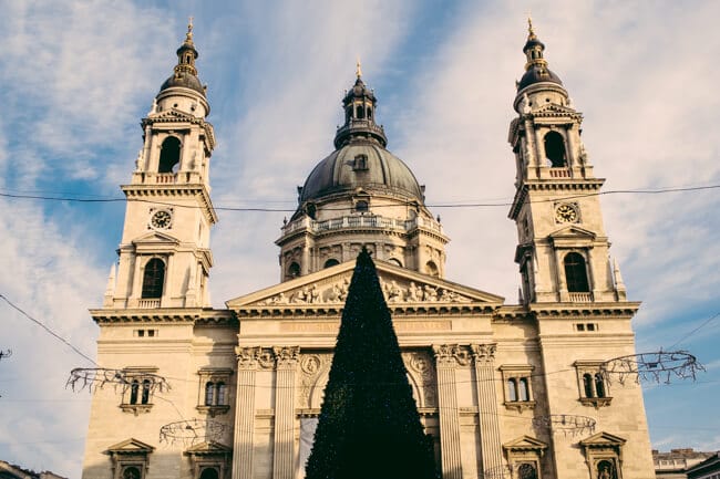 St Stephen's Basilica and Christmas Tree.