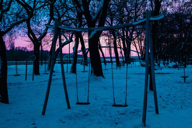 Pink and Blue Sunset in Szeged