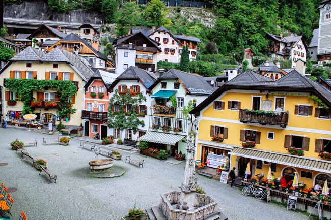 Hallstatt Main Square from my Hotel