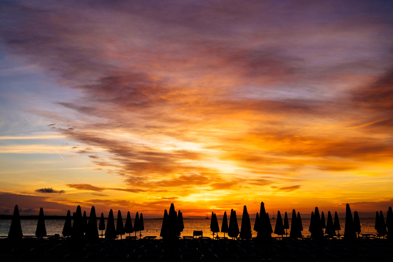 La Pelosa Beach Umbrella Sunrise