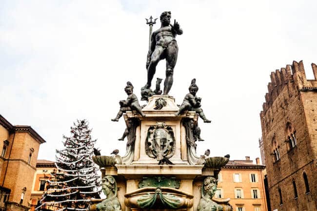 Neptune on top of his fountain.