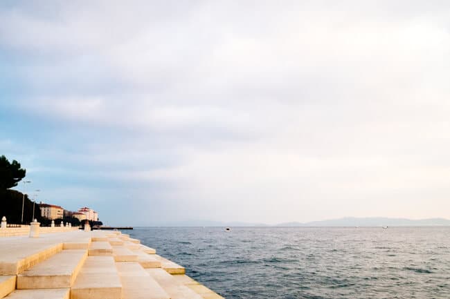 Stand here to listen to music from the Sea Organ.