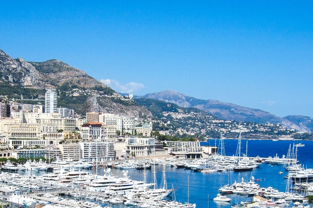 Monaco harbour with yatchs.