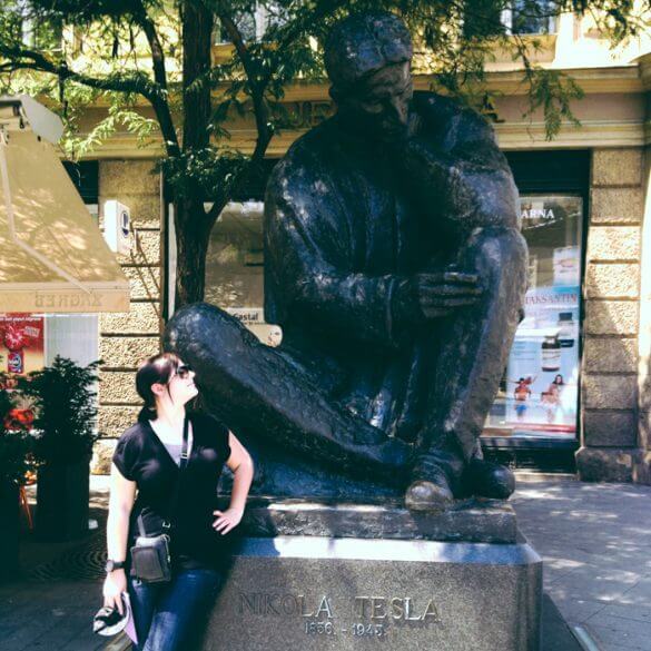 I love this photo of me and Nikola Tesla in Zagreb.