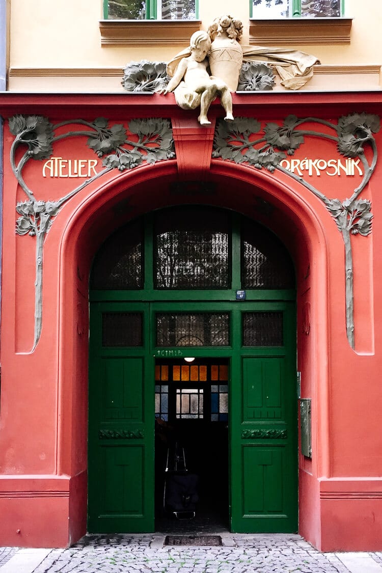 Art Nouveau Door in Karlin