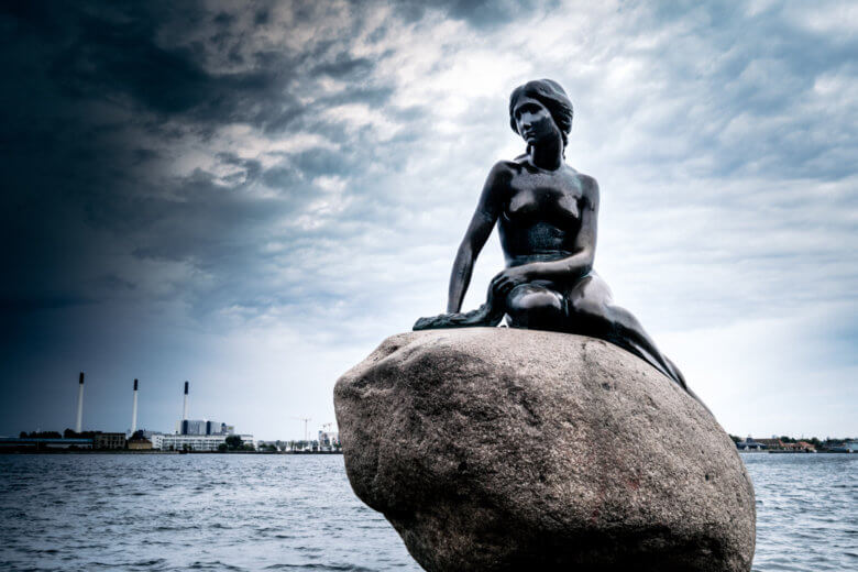 The Little Mermaid in Østerbro Copenhagen.