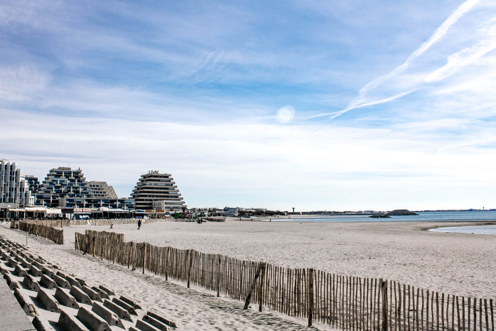 Sandy beach at La Grande-Motte, Montpellier, France