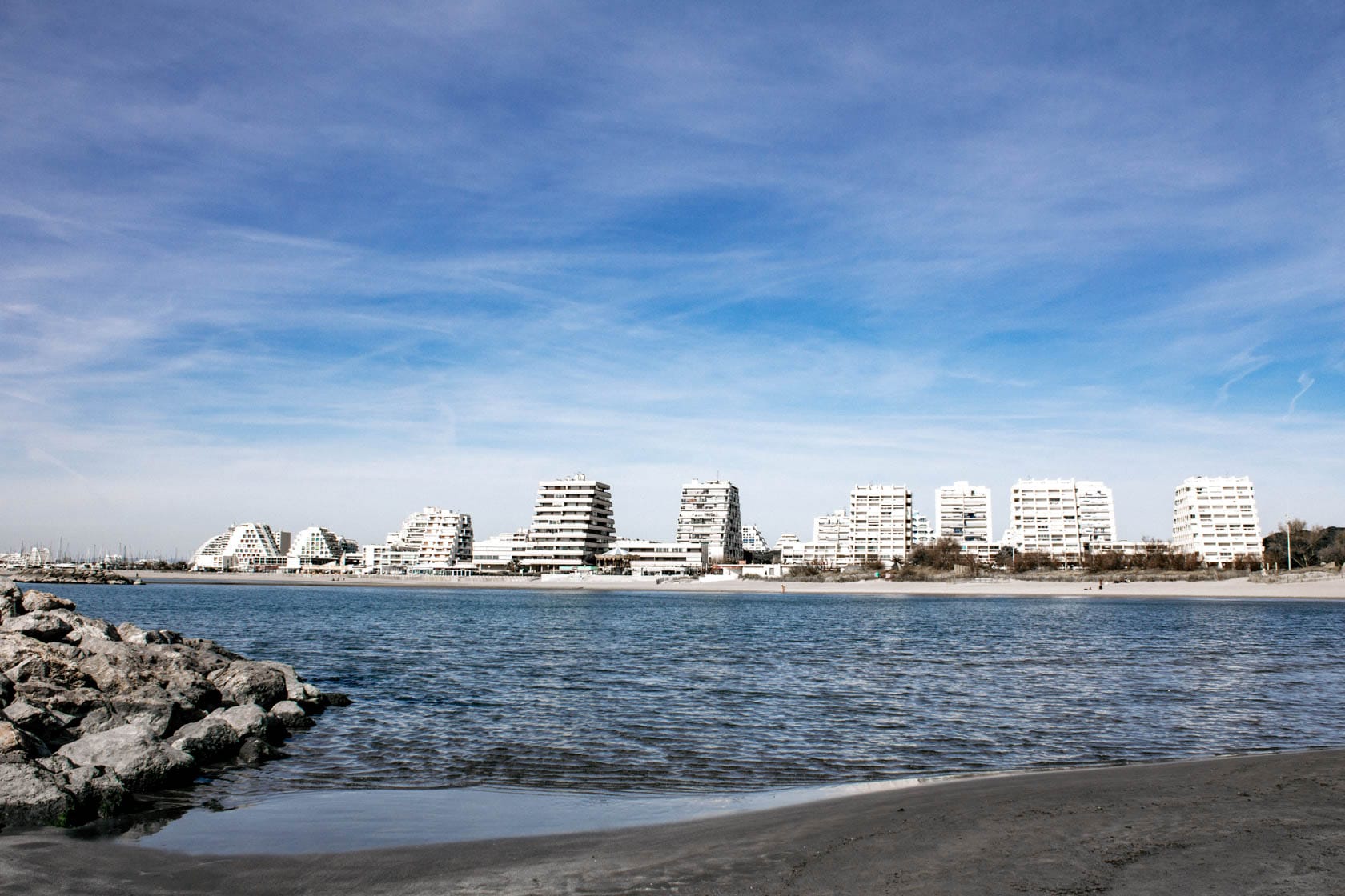 Looking over the water at La Grande-Motte Beach