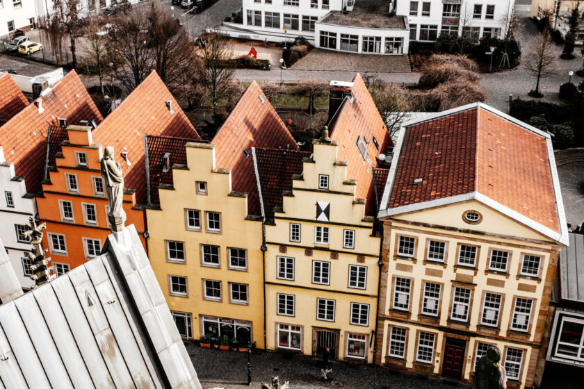 Yellow and orange facades in Osnabrueck